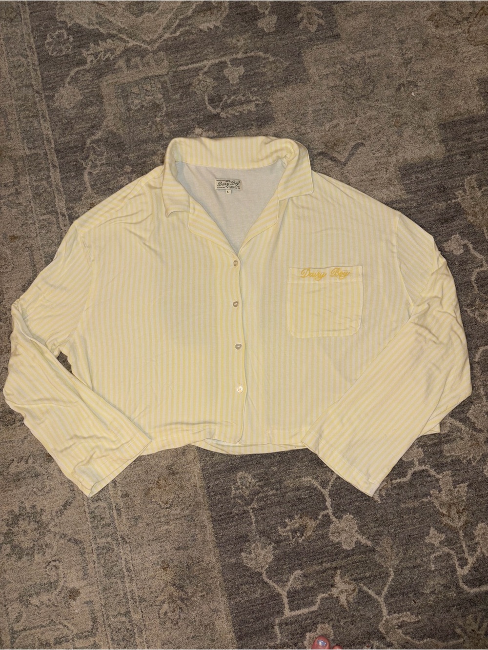 Dairy Boy Butter Yellow PJ Set - L - Picture 7 of 10